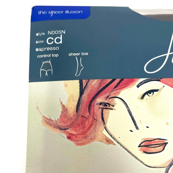 00s HANES SUITABLE ATTIRE Vintage Brown Sheer Toe Pantyhose - Picture 3 of 8